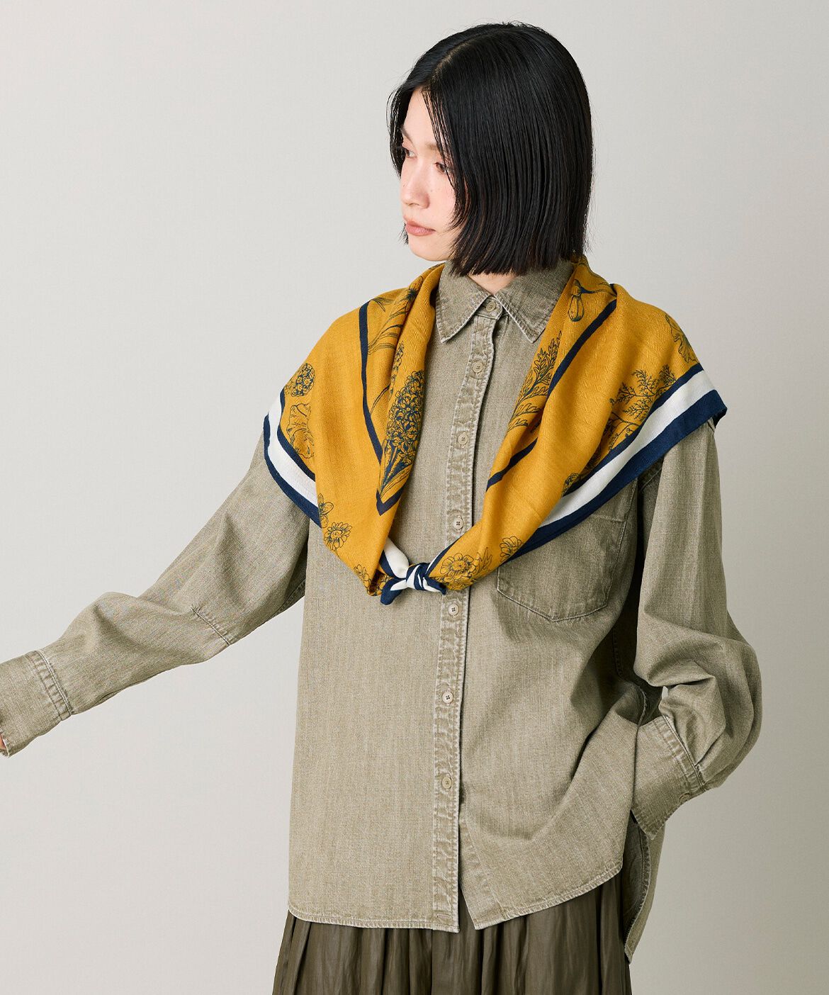 DAY by DAY it&rsquo;s international「オーバーサイズデニムシャツ｜ダメージで魅せる旬顔デニムシャツ」|シャツ・ブラウス|カーキ3