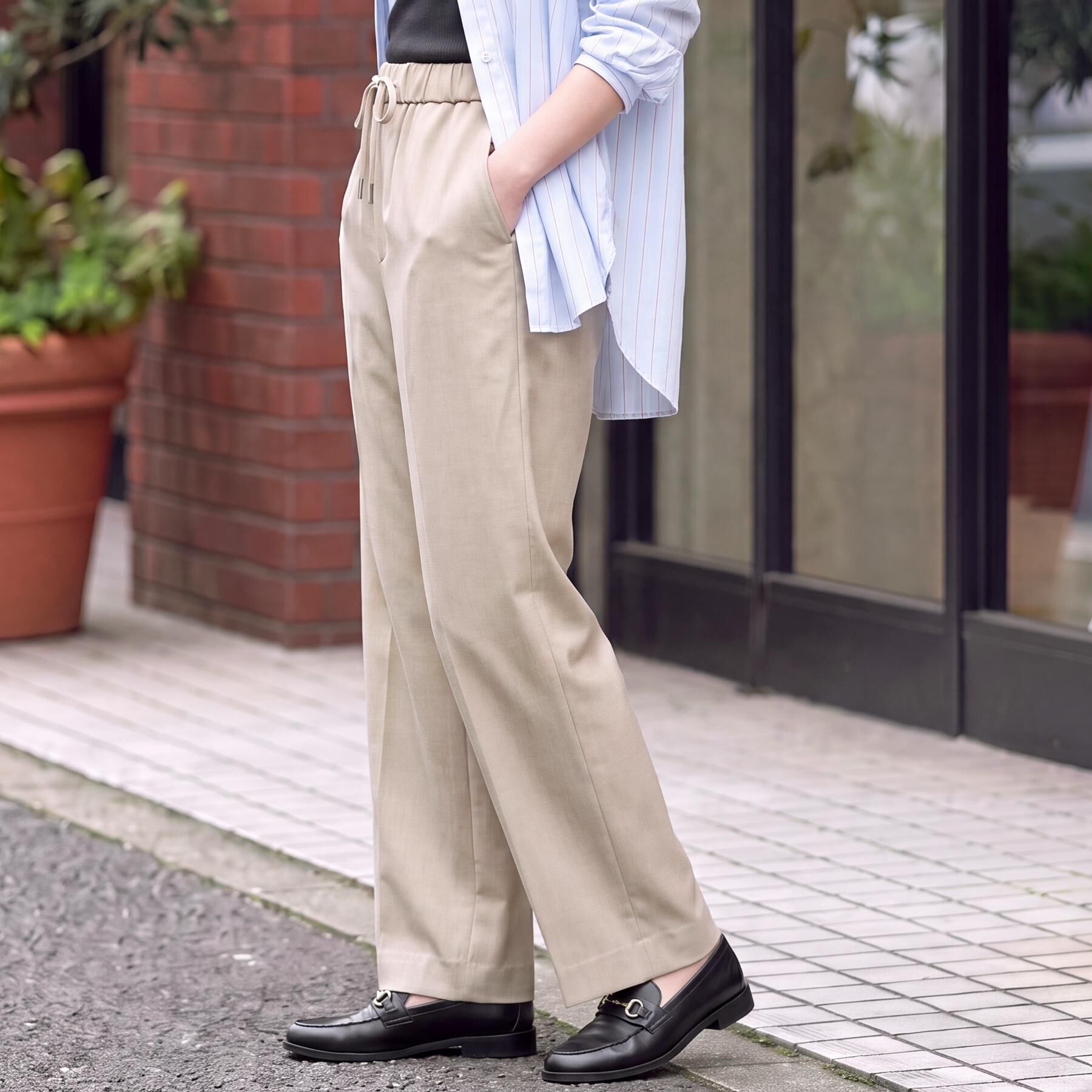 DRESSTERIOR「【マシンウォッシャブル】Super100&rsquo;sウール サキソニーイージーパンツ」|その他|