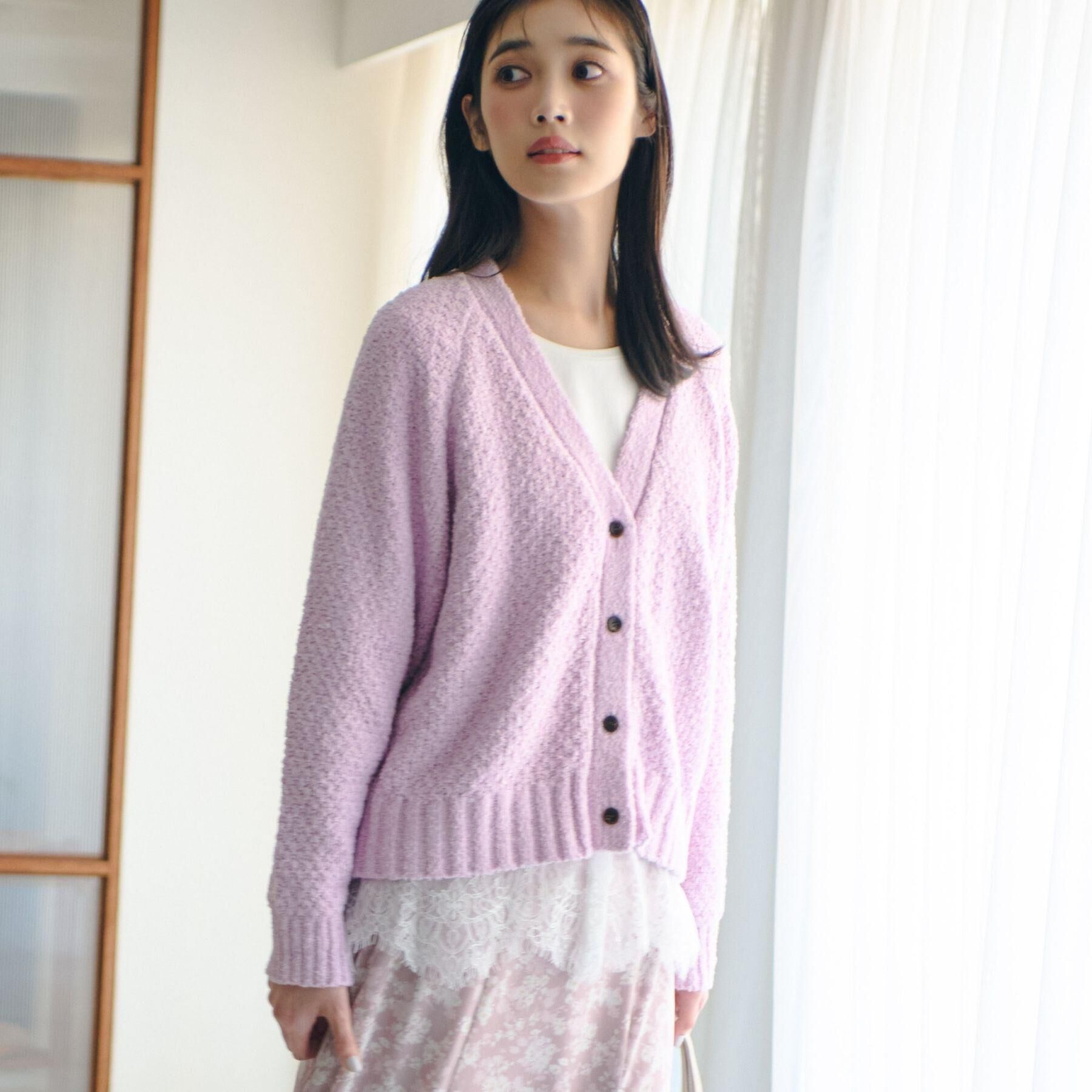 grove「高評価！【洗える】リラックスして着たい、Vネックカーディガン」|カーディガン|