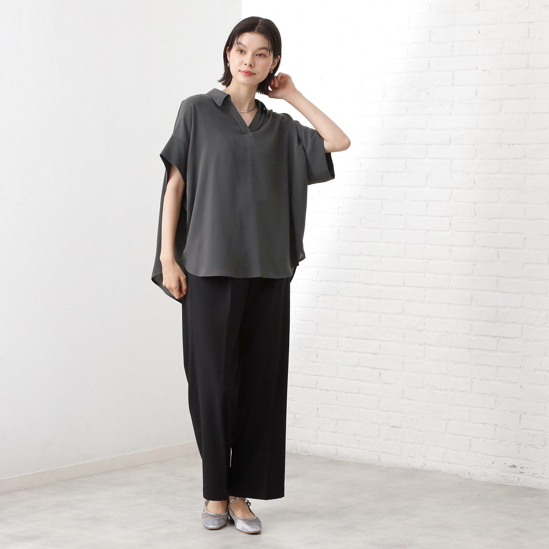 THE SHOP TK「【インしなくても決まる】スキッパーシャツ/接触冷感/防シワ/速乾」|シャツ・ブラウス|