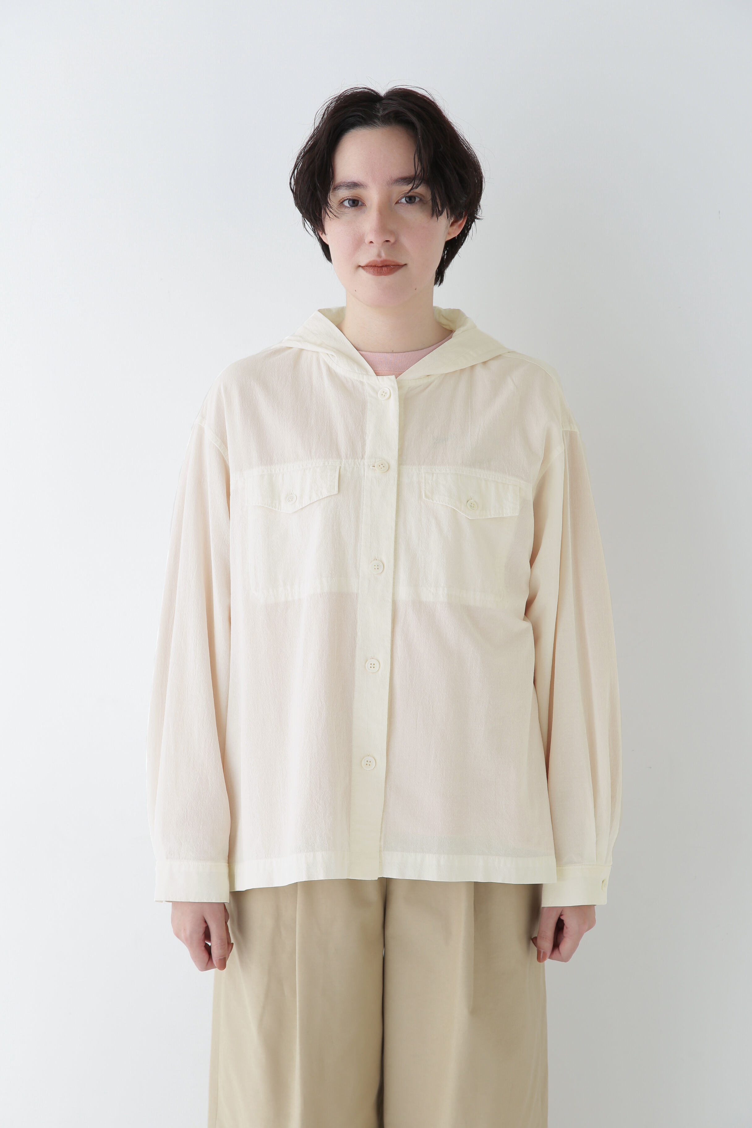  「◆製品染めフーディーブラウス」|シャツ・ブラウス|
