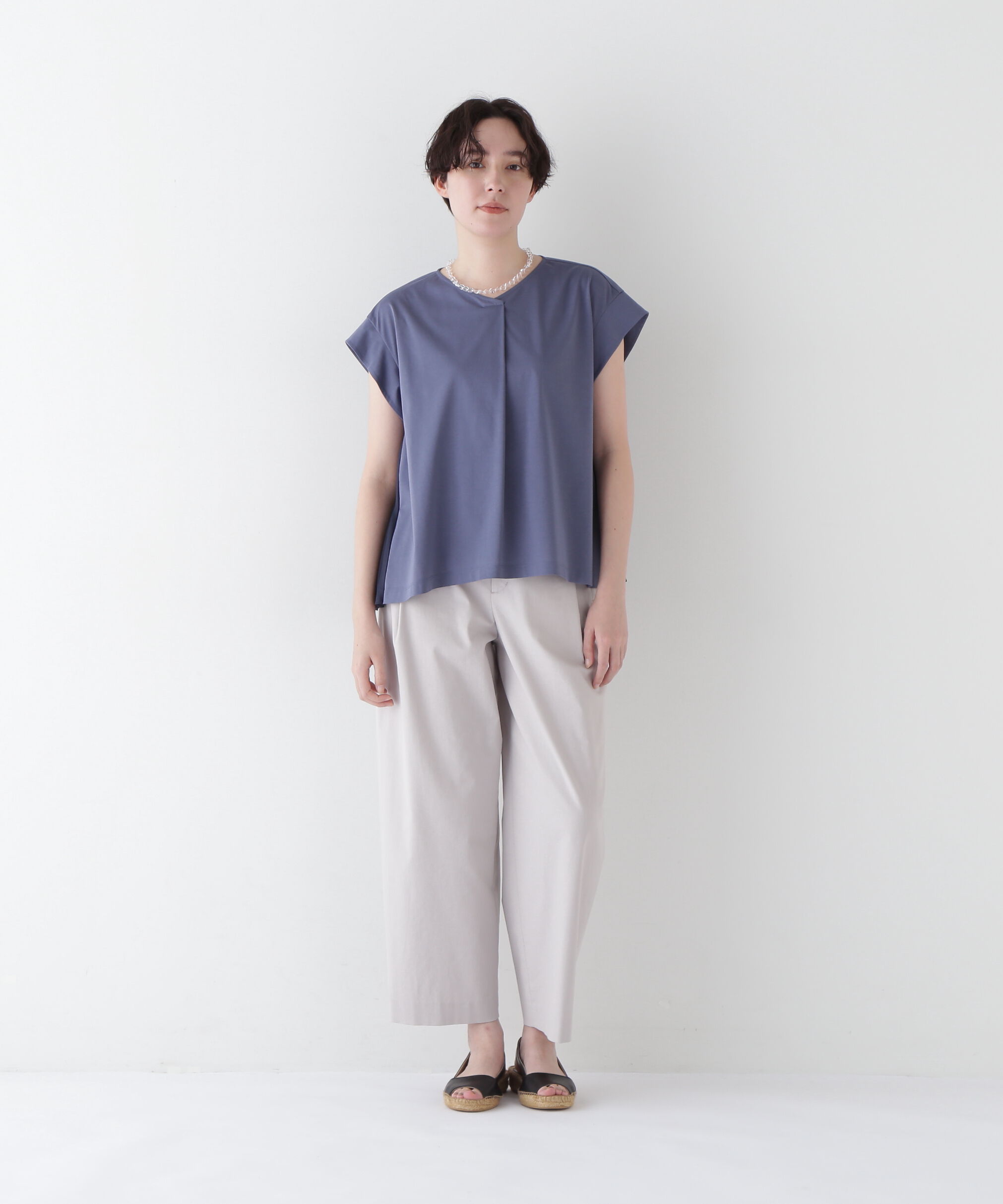  「◆≪接触冷感≫ プリーツドッキングカットソープルオーバー」|Tシャツ・カットソー|