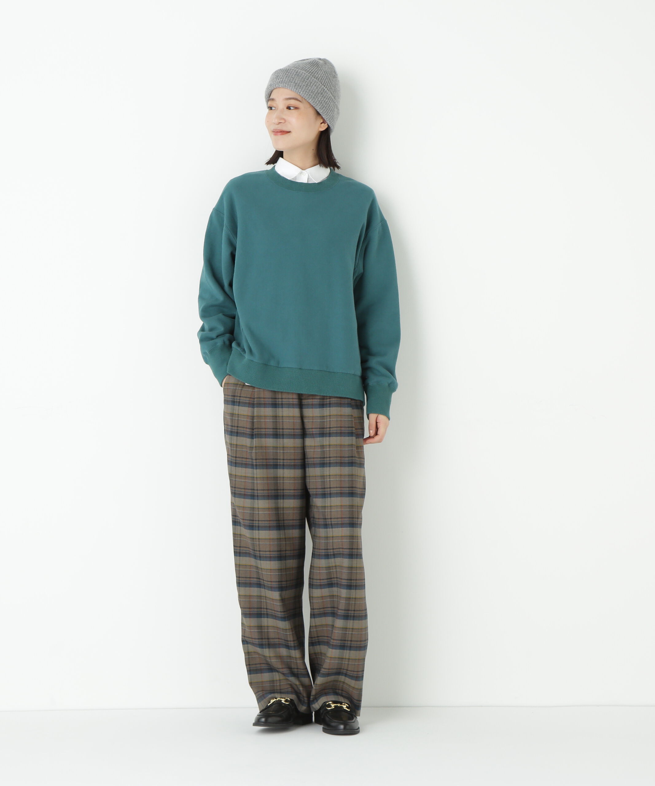  「◆先染めチェックタックセミワイドパンツ」|その他|