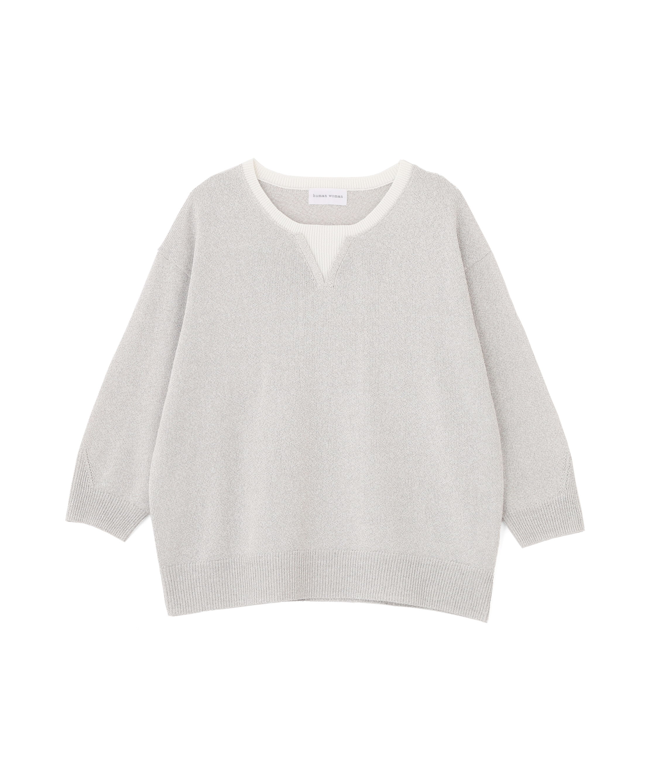  「◆《名品 / 洗える》　ペーパーヤーンクルーネックプルオーバー」|ニット・セーター|