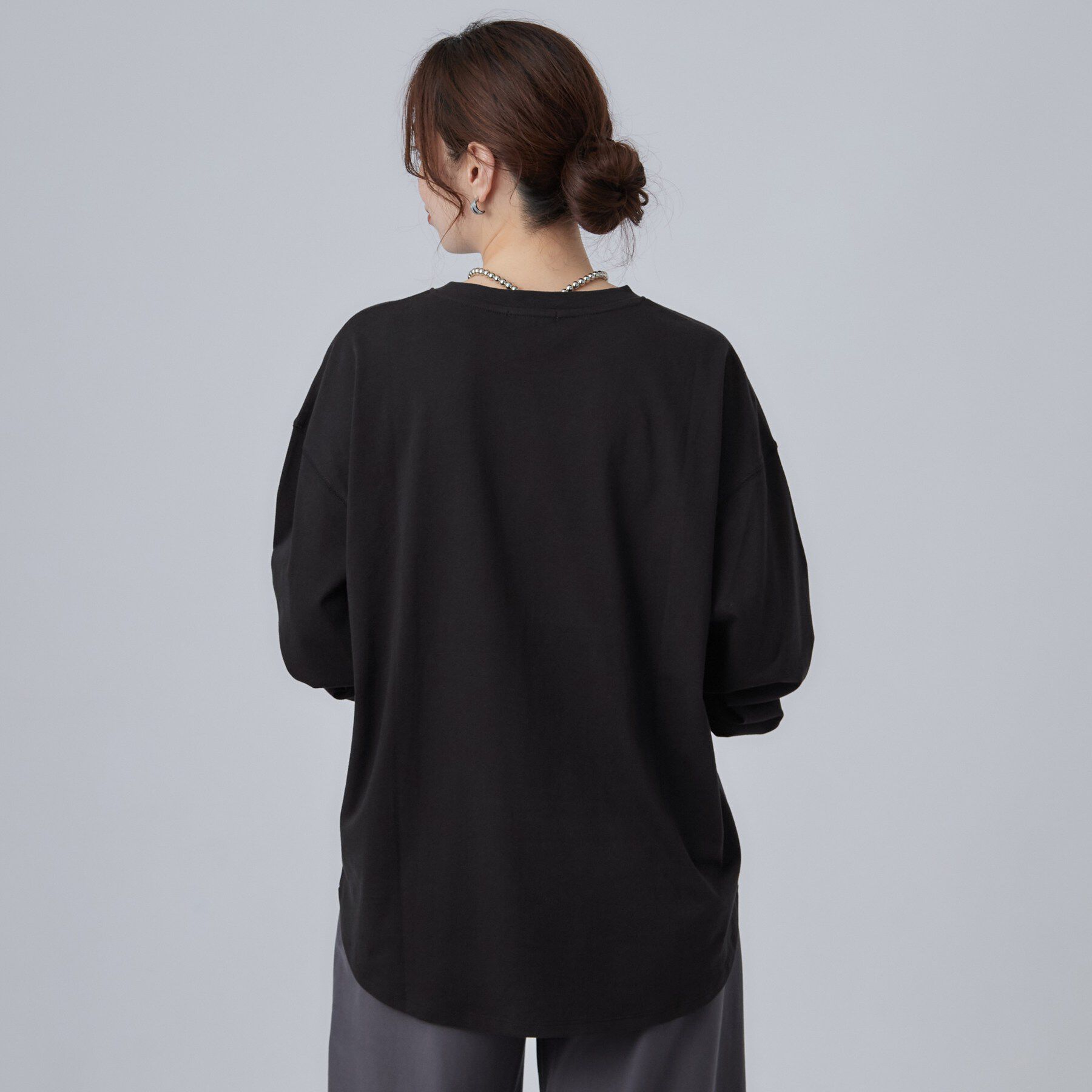 SHOO･LA･RUE「【選べる4柄/体型カバー】ゆるっと着られる BIGロンT」|Tシャツ・カットソー|