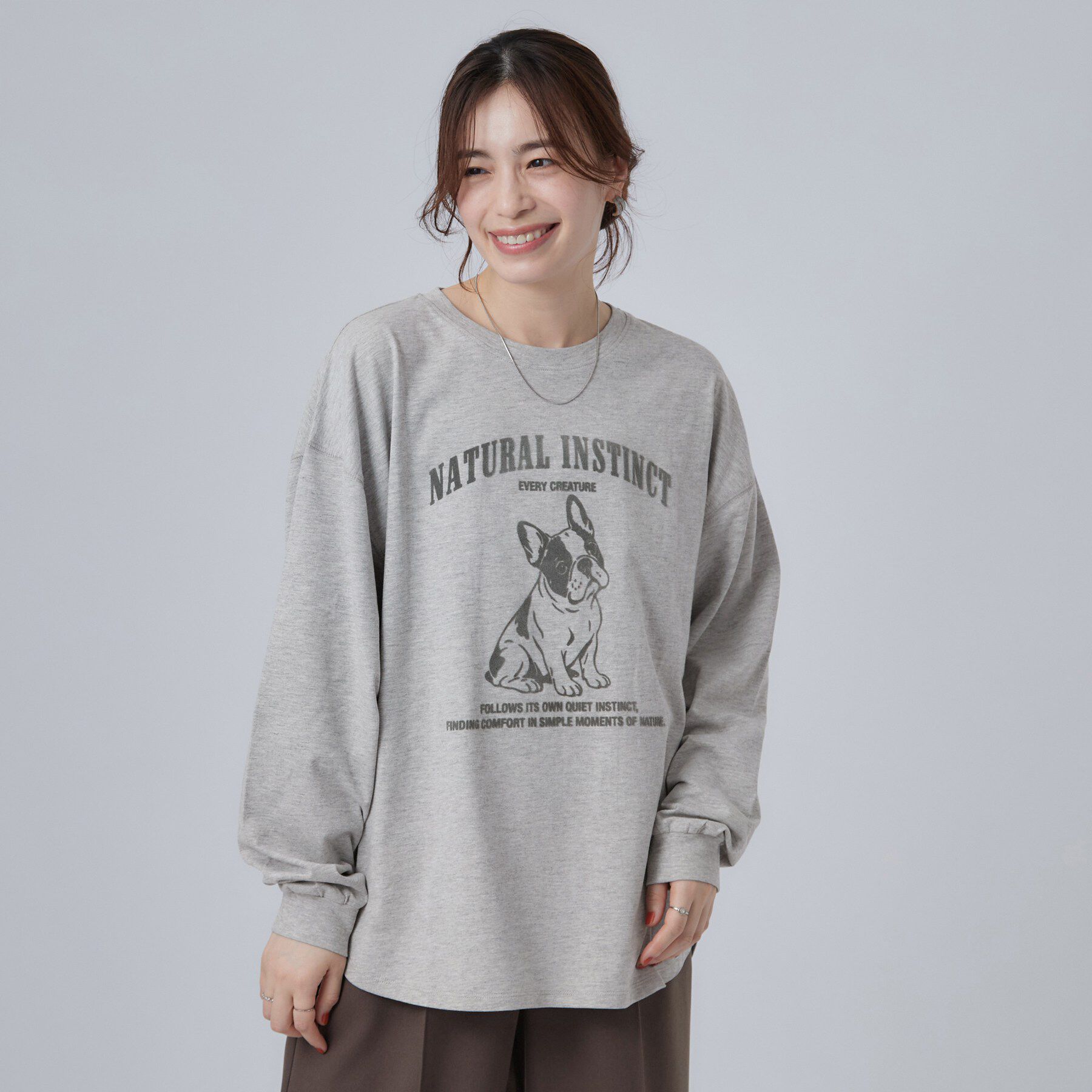 SHOO･LA･RUE「【選べる4柄/体型カバー】ゆるっと着られる BIGロンT」|Tシャツ・カットソー|
