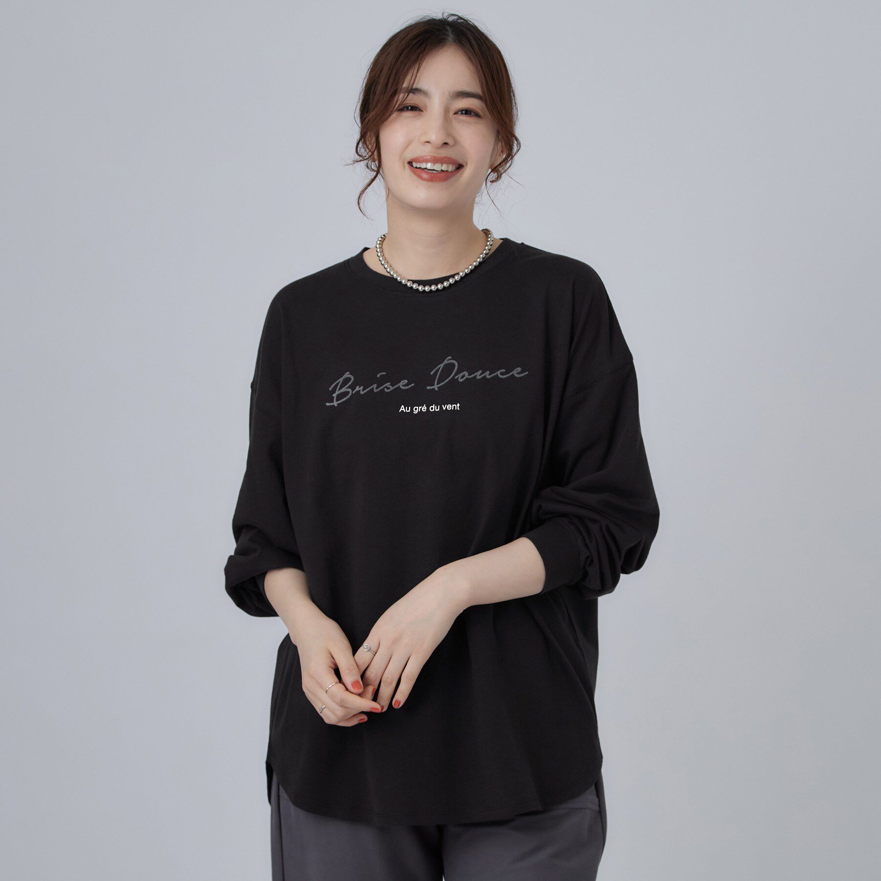 SHOO･LA･RUE「【選べる4柄/体型カバー】ゆるっと着られる BIGロンT」|Tシャツ・カットソー|
