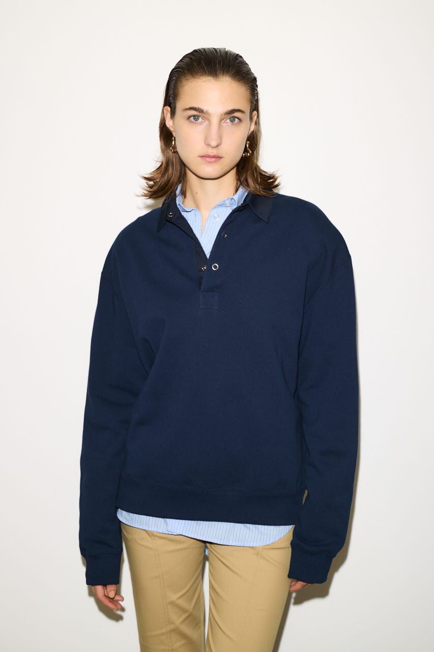 SLY「OVER SW POLO トップス」|Tシャツ・カットソー|NVY