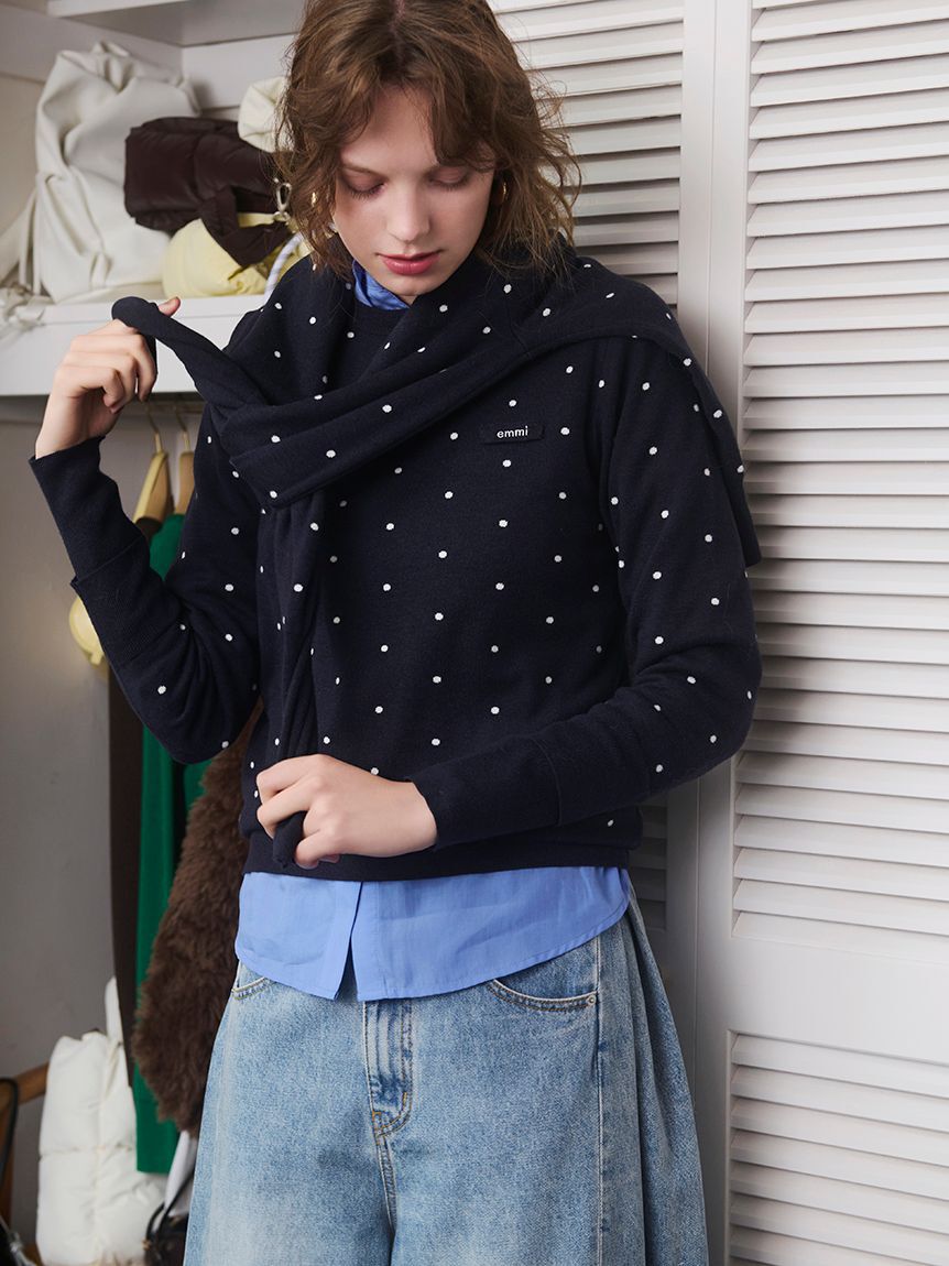 emmi atelier「【ONLINE限定カラーあり】emmiロゴクルーネックプルオーバー」|ニット・セーター|