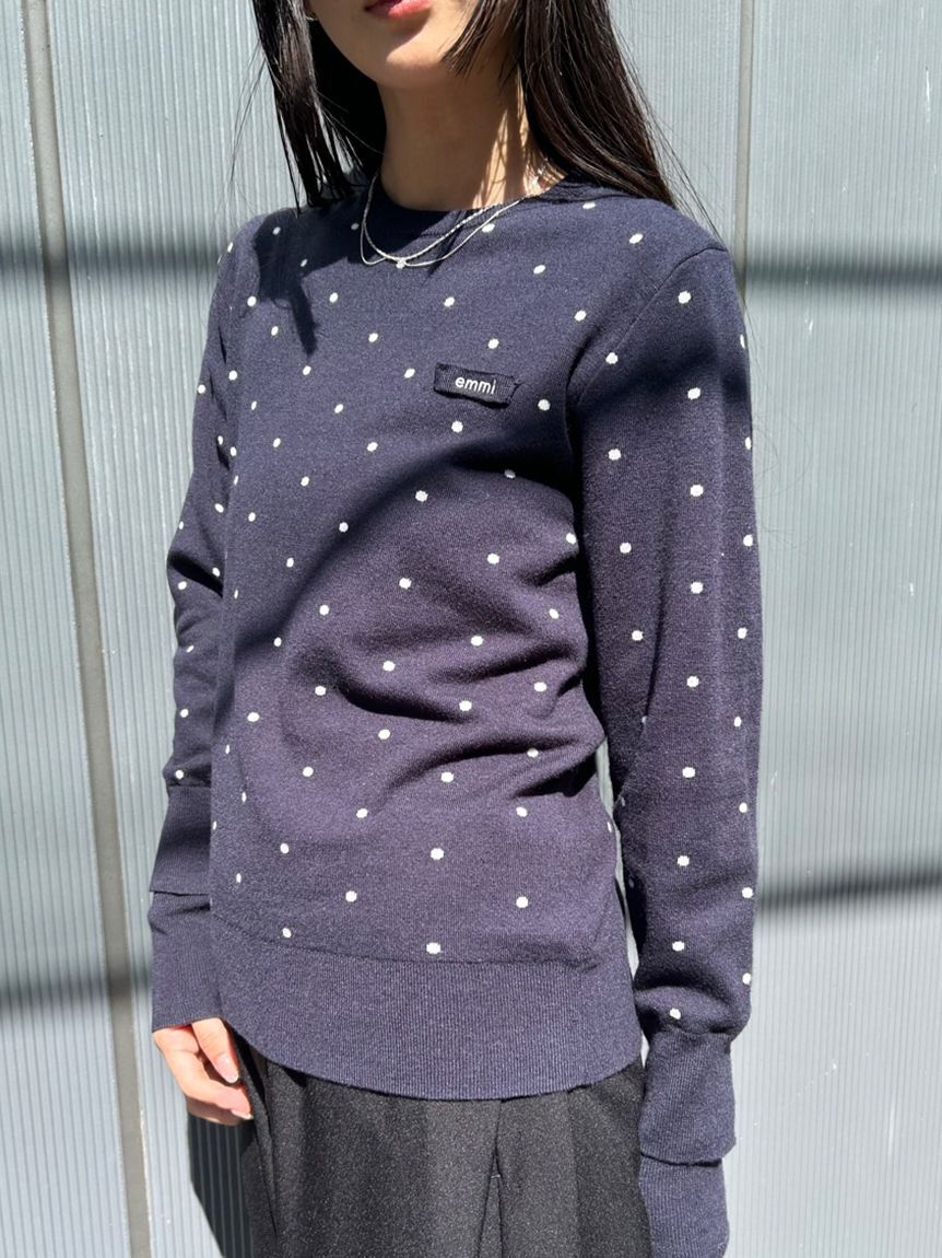 emmi atelier「【ONLINE限定カラーあり】emmiロゴクルーネックプルオーバー」|ニット・セーター|
