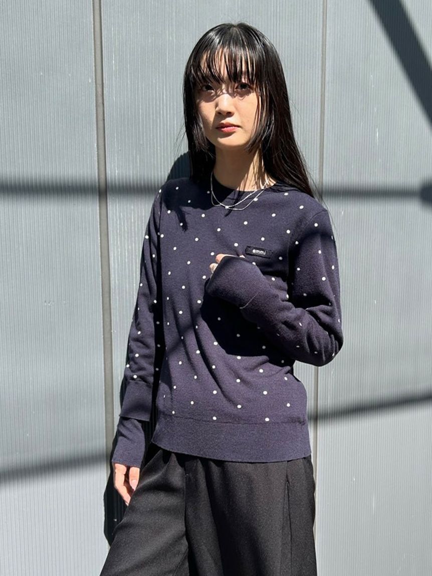 emmi atelier「【ONLINE限定カラーあり】emmiロゴクルーネックプルオーバー」|ニット・セーター|