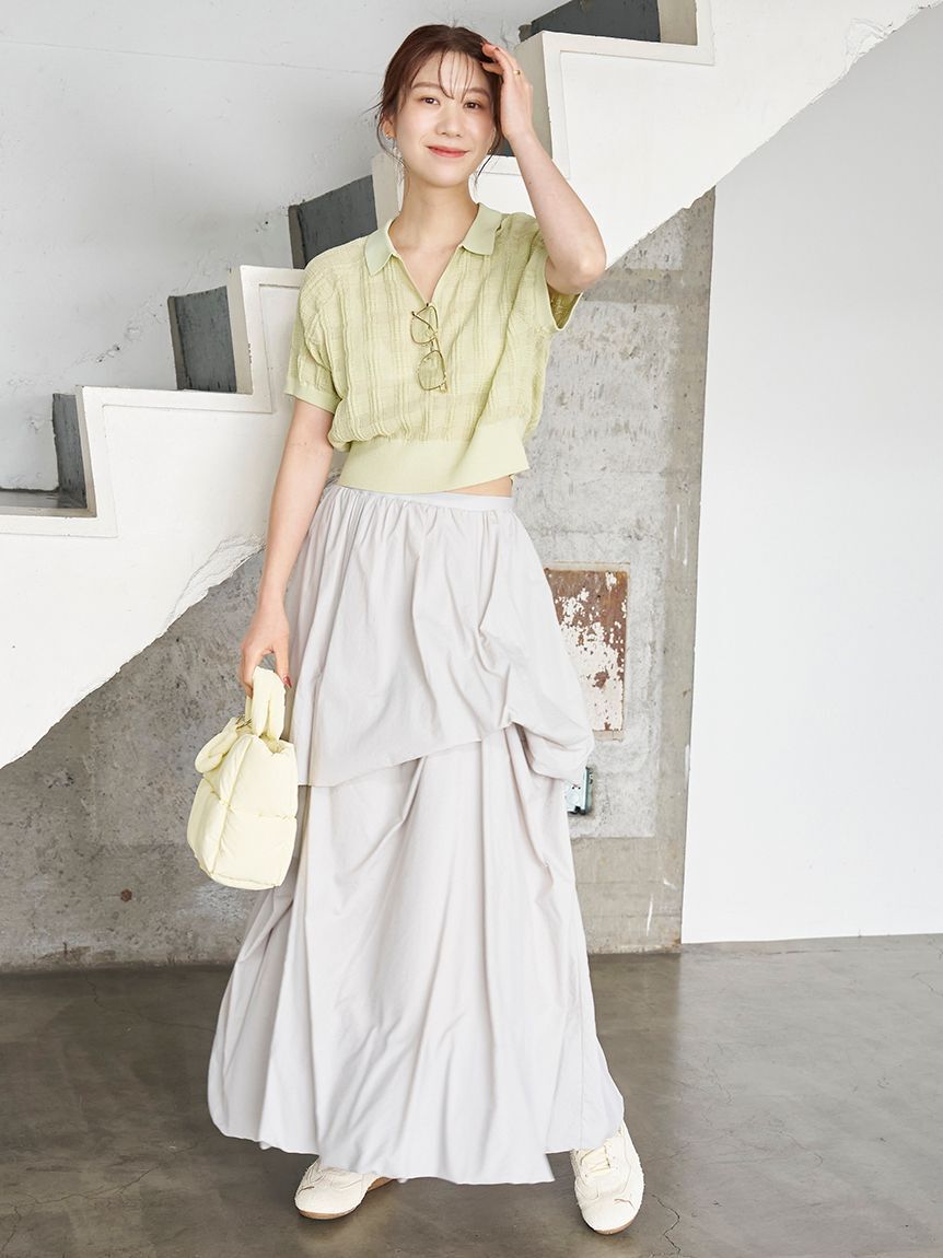 emmi atelier「シアーチェックポロニット」|ニット・セーター|