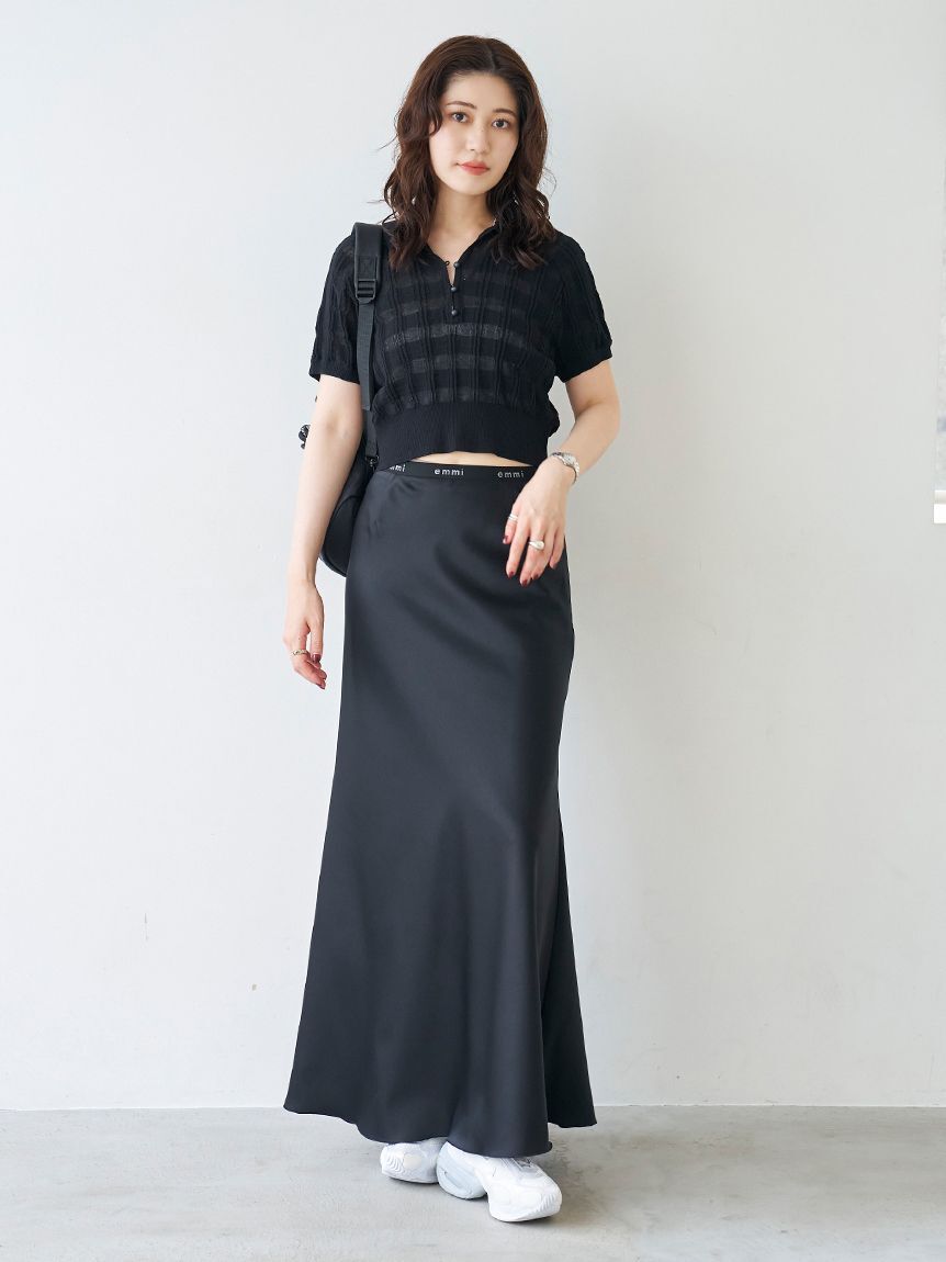 emmi atelier「シアーチェックポロニット」|ニット・セーター|