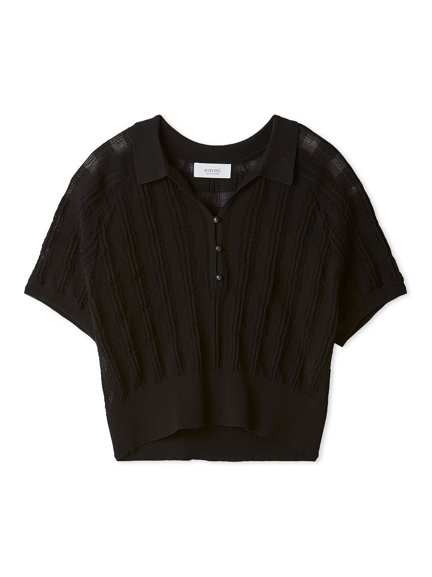 emmi atelier「シアーチェックポロニット」|ニット・セーター|