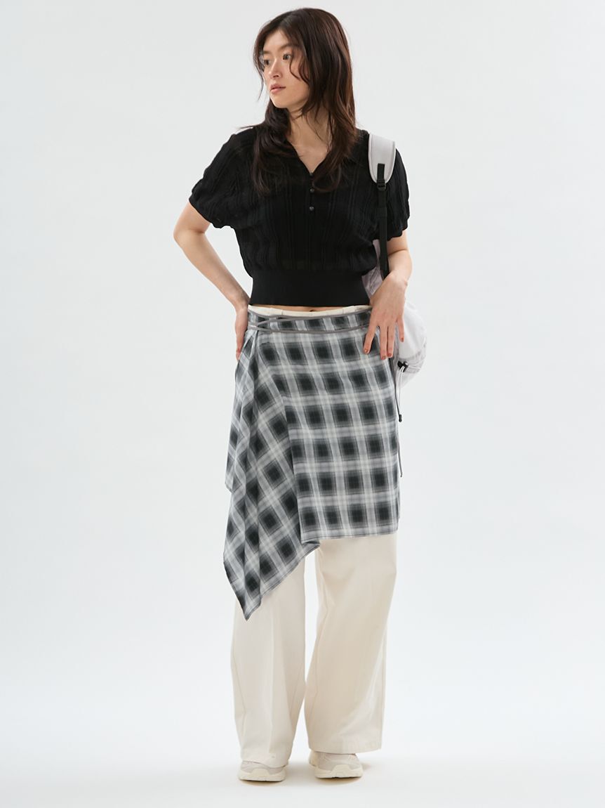 emmi atelier「シアーチェックポロニット」|ニット・セーター|