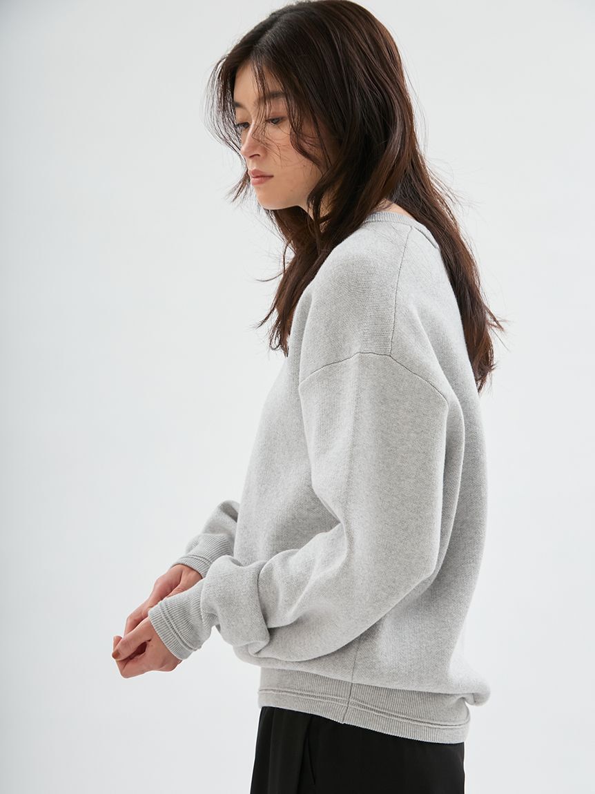 emmi atelier「【ONLINE限定カラーあり】emmiロゴスウェットライクニット」|ニット・セーター|