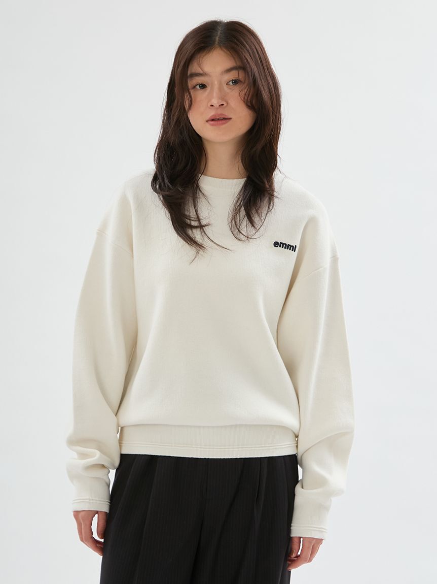 emmi atelier「【ONLINE限定カラーあり】emmiロゴスウェットライクニット」|ニット・セーター|