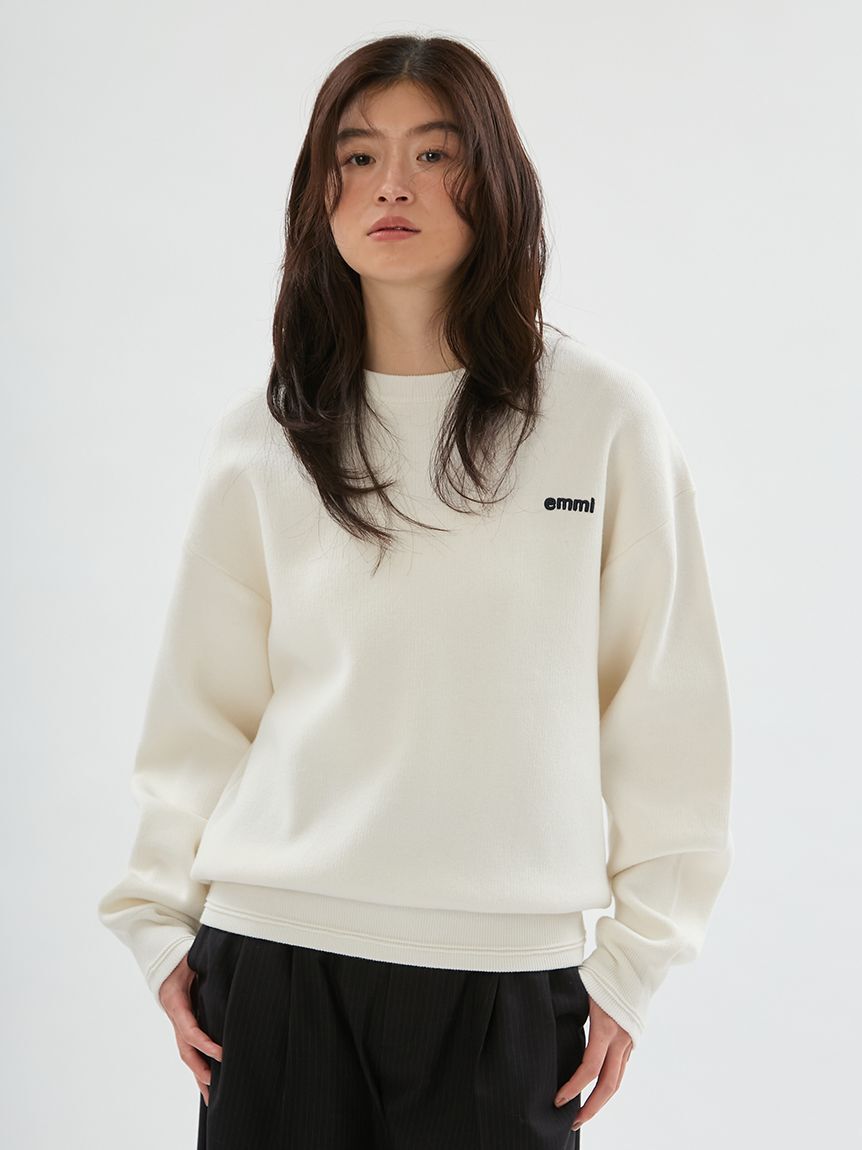 emmi atelier「【ONLINE限定カラーあり】emmiロゴスウェットライクニット」|ニット・セーター|