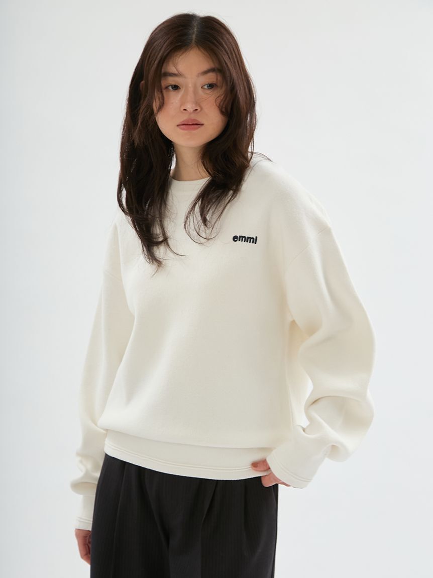 emmi atelier「【ONLINE限定カラーあり】emmiロゴスウェットライクニット」|ニット・セーター|