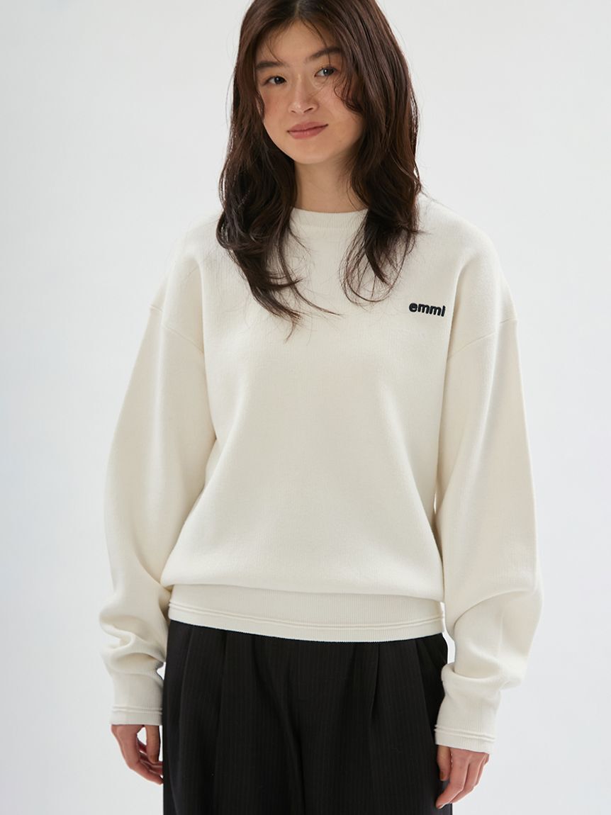 emmi atelier「【ONLINE限定カラーあり】emmiロゴスウェットライクニット」|ニット・セーター|