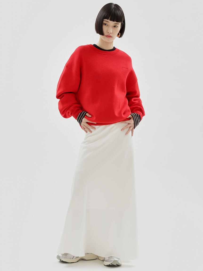 emmi atelier「【ONLINE限定カラーあり】emmiロゴスウェットライクニット」|ニット・セーター|