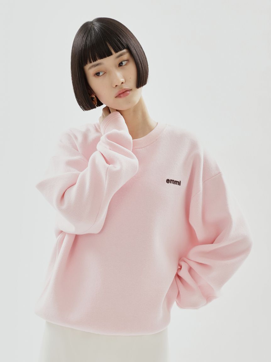 emmi atelier「【ONLINE限定カラーあり】emmiロゴスウェットライクニット」|ニット・セーター|