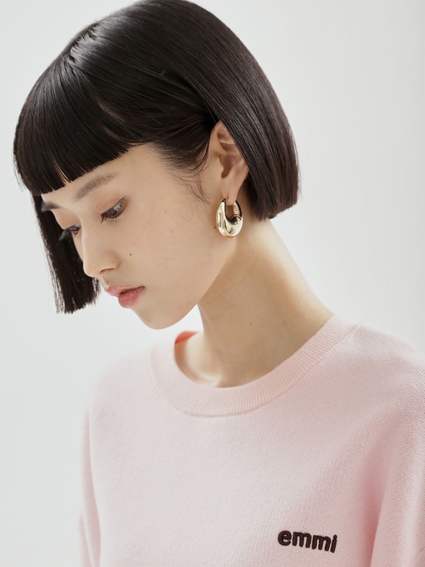 emmi atelier「【ONLINE限定カラーあり】emmiロゴスウェットライクニット」|ニット・セーター|