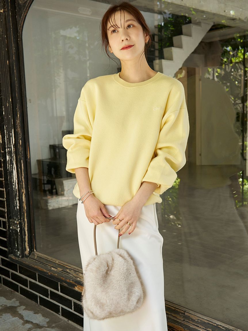 emmi atelier「【ONLINE限定カラーあり】emmiロゴスウェットライクニット」|ニット・セーター|