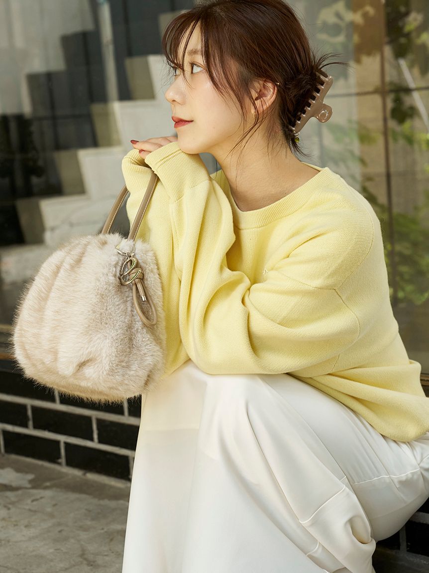 emmi atelier「【ONLINE限定カラーあり】emmiロゴスウェットライクニット」|ニット・セーター|