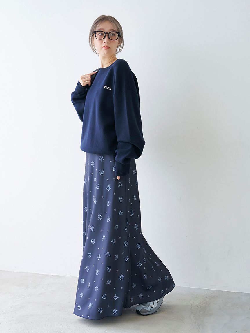 emmi atelier「【ONLINE限定カラーあり】emmiロゴスウェットライクニット」|ニット・セーター|