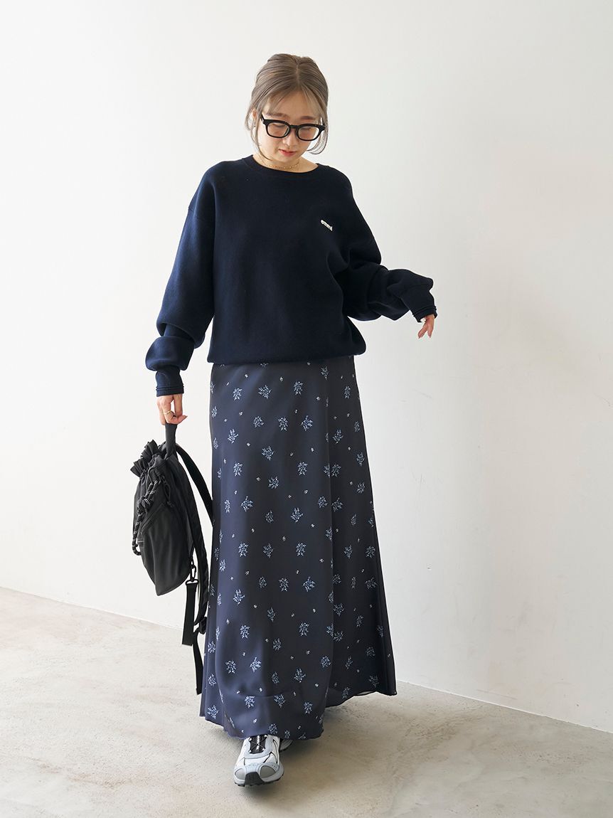 emmi atelier「【ONLINE限定カラーあり】emmiロゴスウェットライクニット」|ニット・セーター|