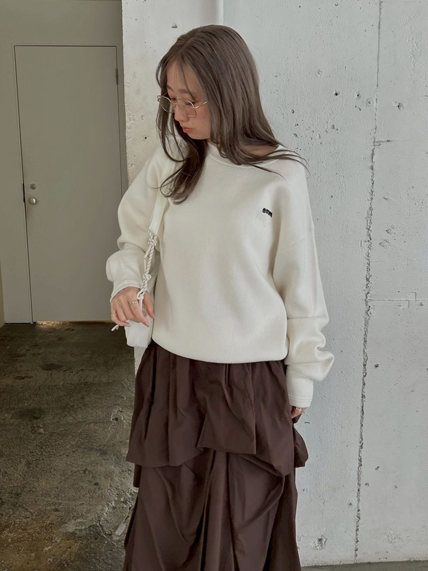 emmi atelier「【ONLINE限定カラーあり】emmiロゴスウェットライクニット」|ニット・セーター|