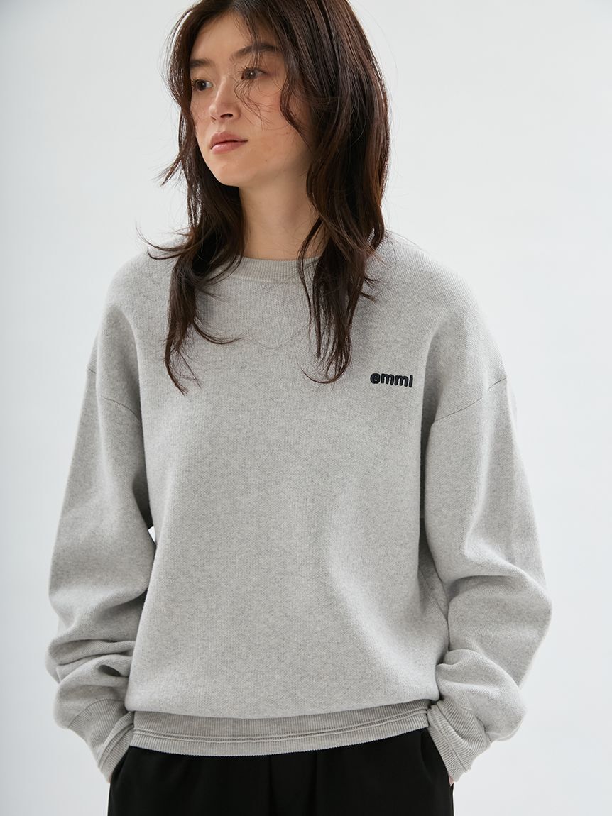 emmi atelier「【ONLINE限定カラーあり】emmiロゴスウェットライクニット」|ニット・セーター|
