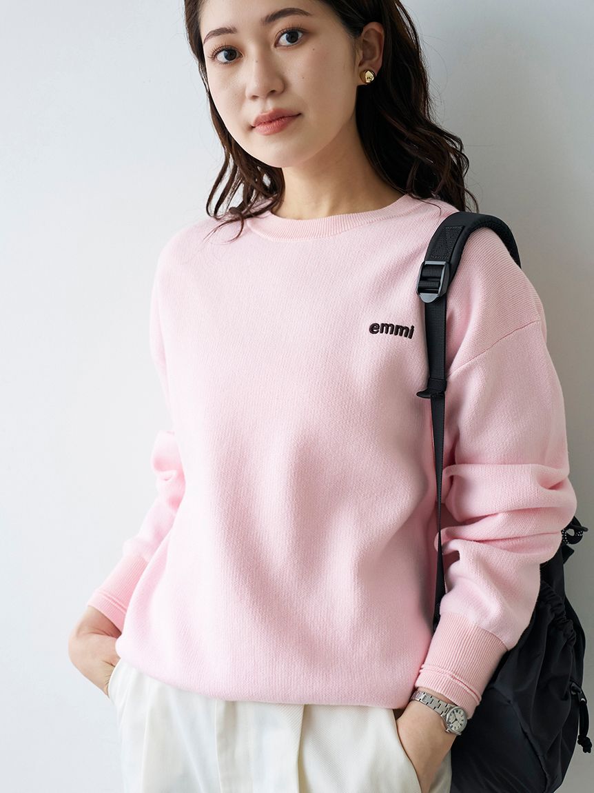 emmi atelier「【ONLINE限定カラーあり】emmiロゴスウェットライクニット」|ニット・セーター|PNK