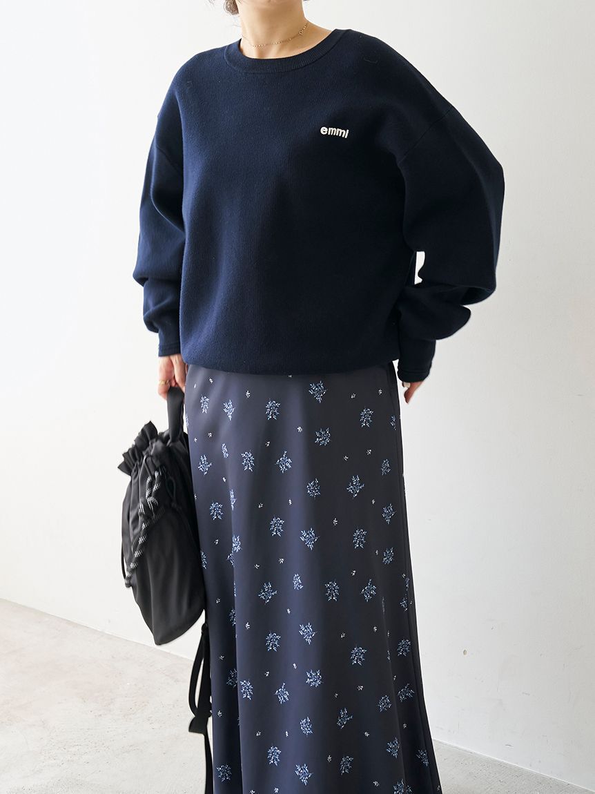 emmi atelier「【ONLINE限定カラーあり】emmiロゴスウェットライクニット」|ニット・セーター|NVY