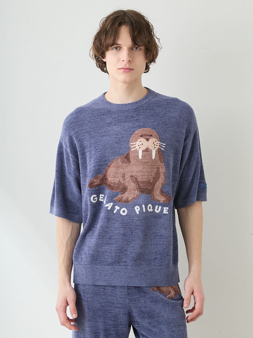 GELATO PIQUE HOMME「【HOMME】【接触冷感】スムーズィーliteシーアニマルジャガードプルオーバー」|プルオーバー|