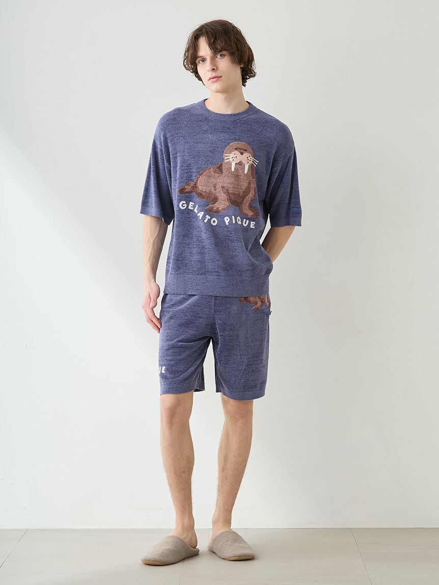GELATO PIQUE HOMME「【HOMME】【接触冷感】スムーズィーliteシーアニマルジャガードプルオーバー」|プルオーバー|