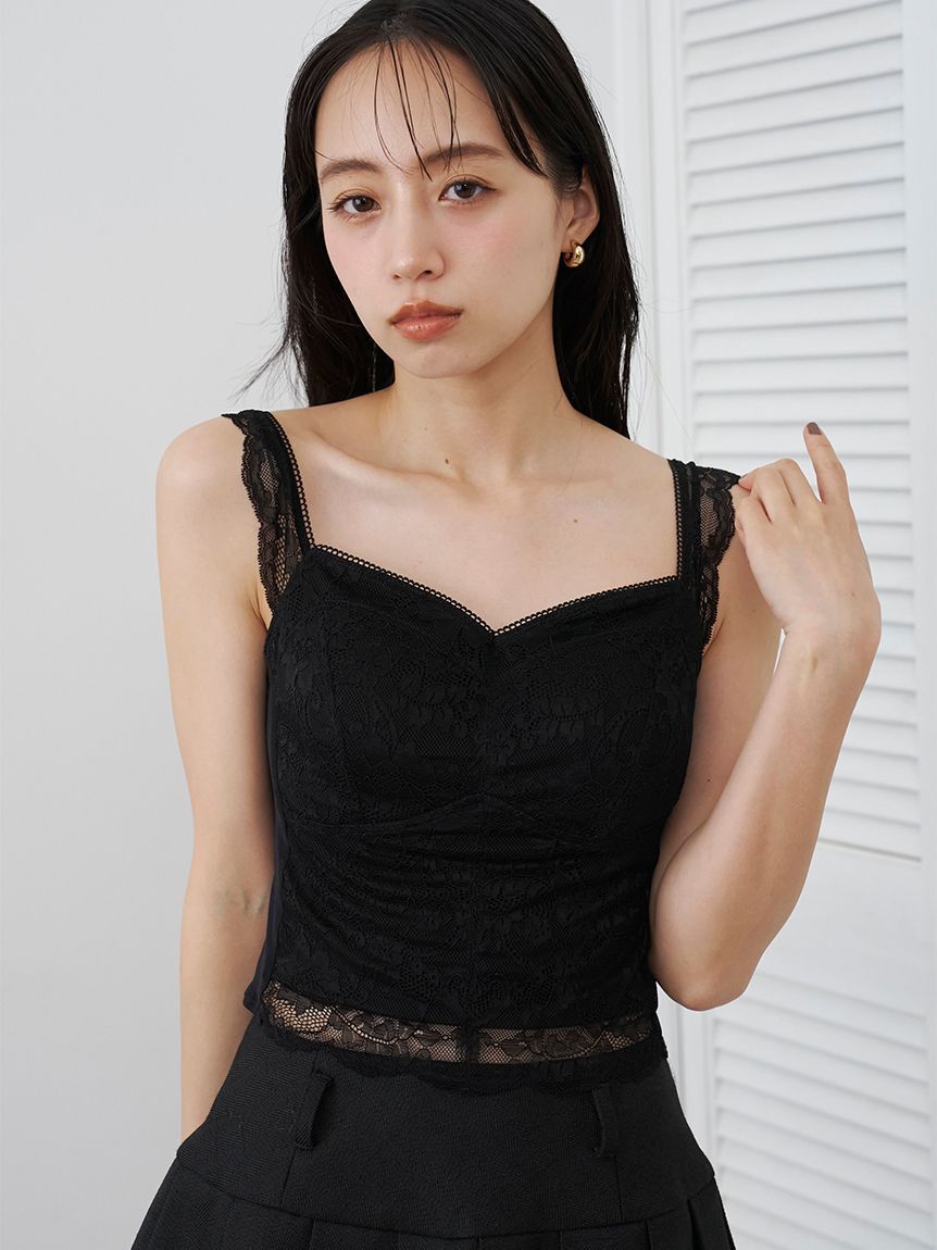 SNIDEL「カップインキャミソール」|キャミソール|BLK