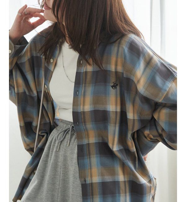 VENCE share style「BEVERLY HILLS POLO CLUB TRルーズシルエットシャツ」|シャツ・ブラウス|サックスブルー