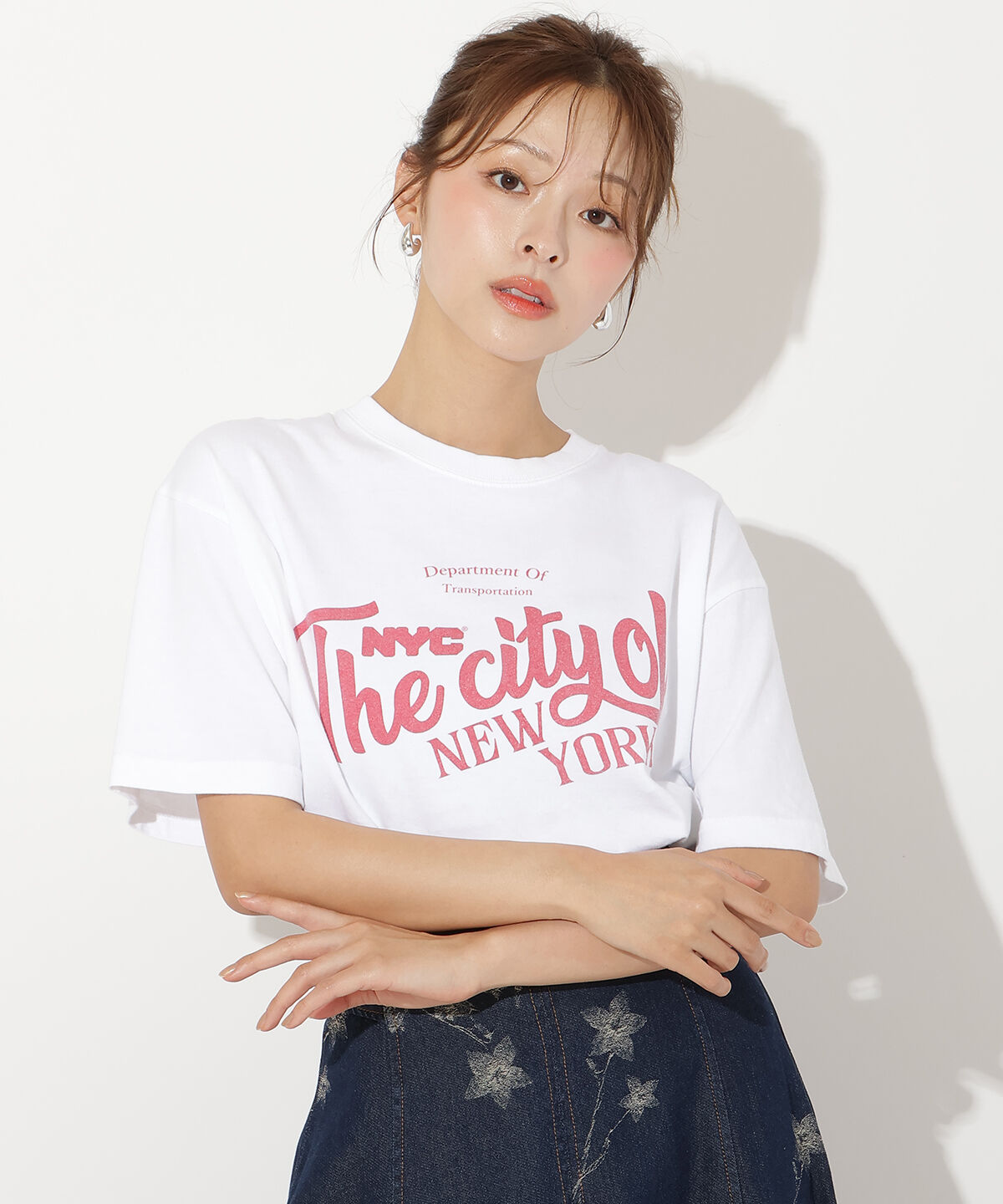 アンドクチュール「オーバーサイズロゴ Tシャツ」|Tシャツ・カットソー|白系その他