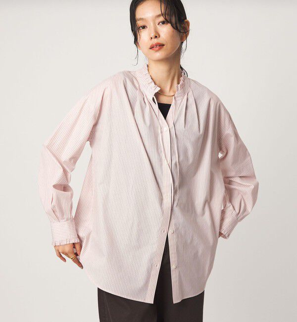UNITED ARROWS green label relaxing「［size SHORTあり］フリルネック 2WAY ブラウス」|シャツ・ブラウス|