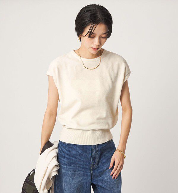 UNITED ARROWS green label relaxing「モール フレンチスリーブ プルオーバー ニット ウォッシャブル」|ニット・セーター|