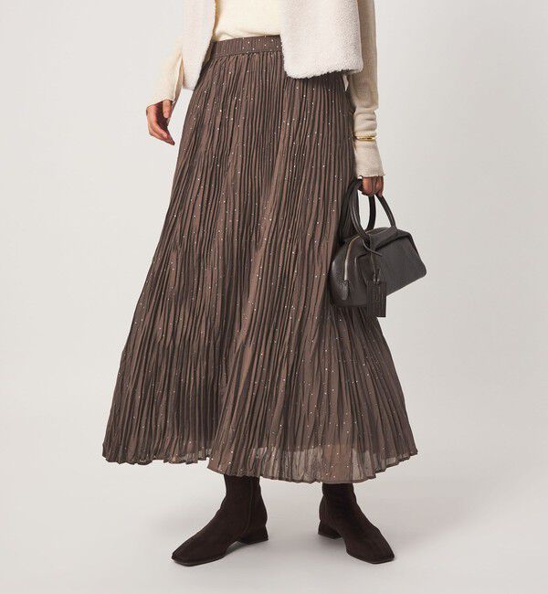 UNITED ARROWS green label relaxing「［size SHORT/TALLあり］ドット プリーツ スカート」|スカート|MD.BROWN