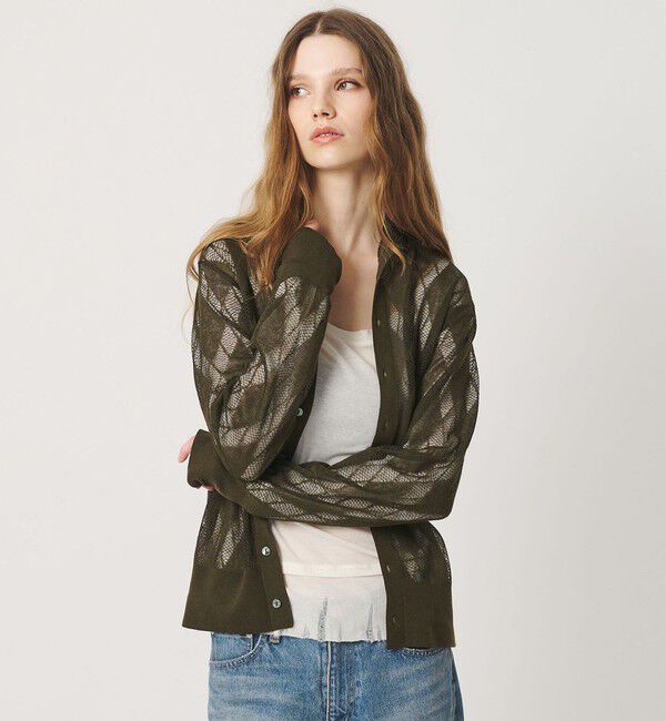 ATTISESSION「＜ATTISESSION＞シアー ジャガード カーディガン」|カーディガン|