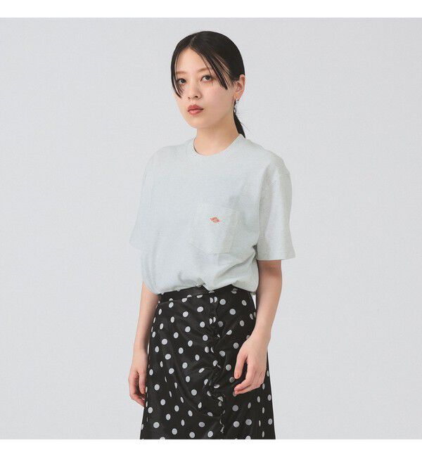 Ray BEAMS 「DANTON / ポケット Tシャツ　26SS 洗濯可 ロゴオーバーサイズ リラックス メンズライク ダントン」|Tシャツ・カットソー|HEATHER_WHITE