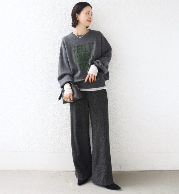 SHIPS for women「【WEB限定】〈手洗い可能〉サガラ 刺繍 ロゴ ニット プルオーバー」|ニット・セーター|