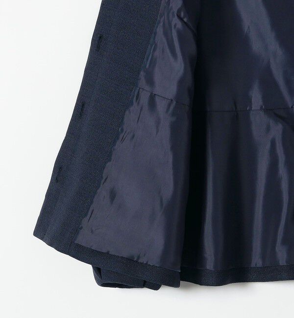 SHIPS any「SHIPS any:〈手洗い可能〉パフ スリーブ ノーカラー ジャケット［NAVY BLUE］」|ノーカラージャケット|