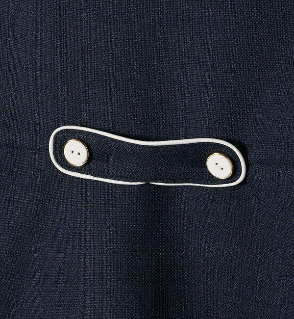 SHIPS any「SHIPS any:〈手洗い可能〉パフ スリーブ ノーカラー ジャケット［NAVY BLUE］」|ノーカラージャケット|