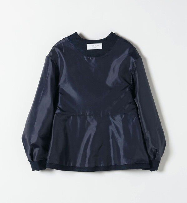 SHIPS any「SHIPS any:〈手洗い可能〉パフ スリーブ ノーカラー ジャケット［NAVY BLUE］」|ノーカラージャケット|