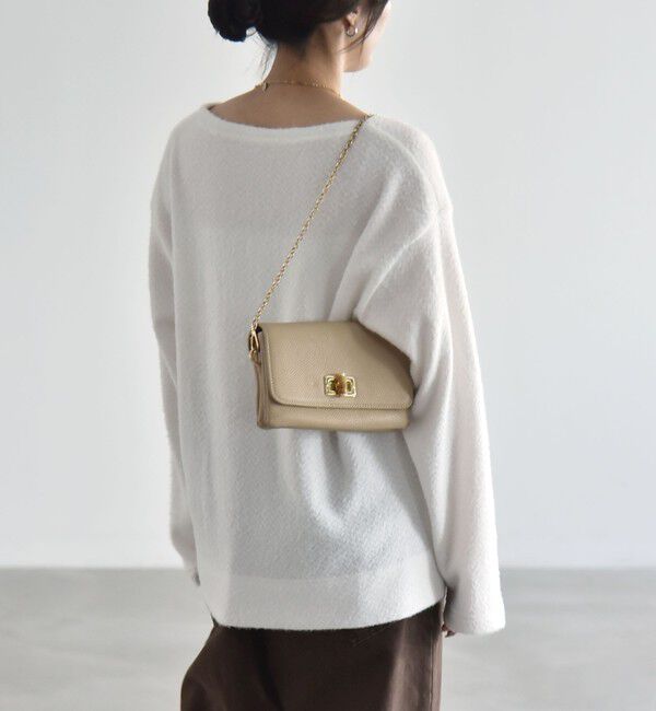 quaranciel「《予約》〈洗濯機可能〉シャギー カット ボートネック ルーズ プルオーバー」|Tシャツ・カットソー|